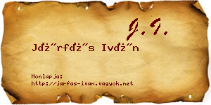 Járfás Iván névjegykártya