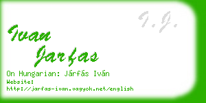 ivan jarfas business card